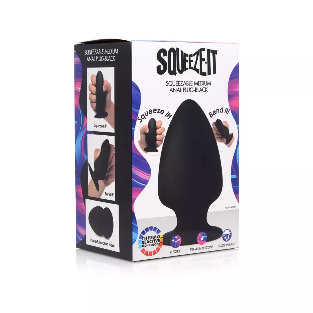 XR Brands Squeezable Flexible Plug Medium – termoreaktyvus silikoninis kamštis