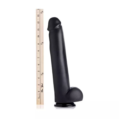 XR Brands The Master juodas modelis su siurbtuku, 30 cm