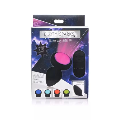 XR Brands Vibrating LED Plug Small – silikoninis, 7 režimai, nuotolinio valdymo pultelis