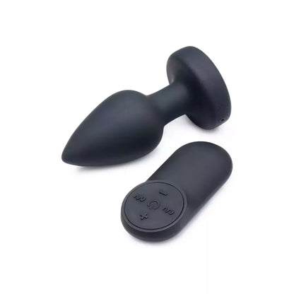 XR Brands Vibrating LED Plug Small – silikoninis, 7 režimai, nuotolinio valdymo pultelis