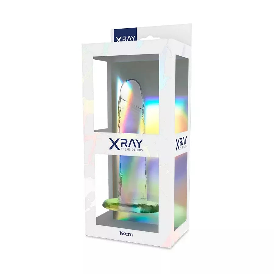 XRAY Clear 18 cm permatomas intymus modelis su siurbtuku