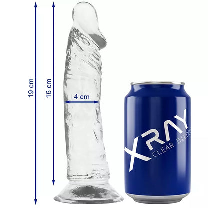 XRAY Clear Model 19 cm skaidri intymumo sistema su siurbtuku