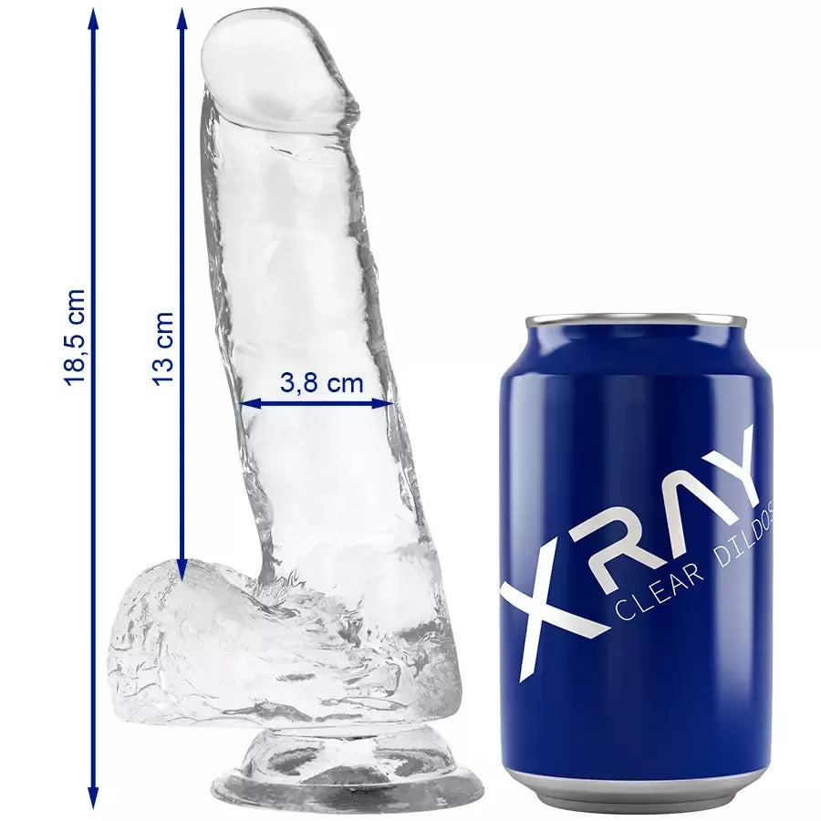 XRAY skaidrus intymus modelis 18,5 cm – lanksti, bekvapė želė medžiaga