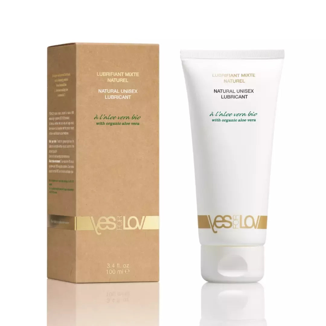 YESforLOV natūralus unisex lubrikantas su alaviju 100ml, ekologiška tūbelė