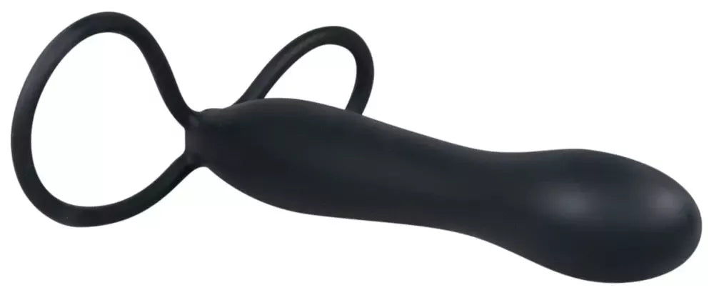 You2Toys analinis kaištis silikoninis, juodas, 15 cm, dvigubų kilpų sistema