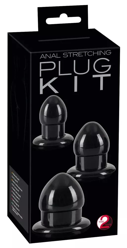 You2Toys analinių kamščių rinkinys „Anal Trainer“, juodas TPR, 3 dydžiai, lengvai įvedamas dizainas