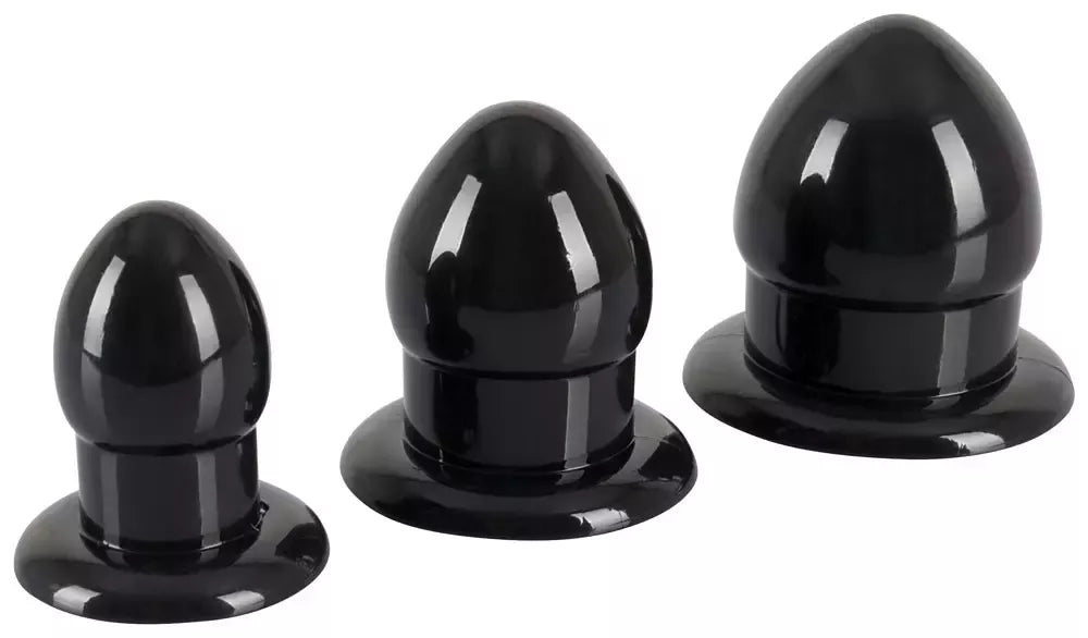 You2Toys analinių kamščių rinkinys „Anal Trainer“, juodas TPR, 3 dydžiai, lengvai įvedamas dizainas