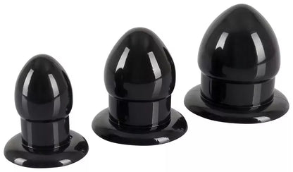 You2Toys analinių kamščių rinkinys „Anal Trainer“, juodas TPR, 3 dydžiai, lengvai įvedamas dizainas