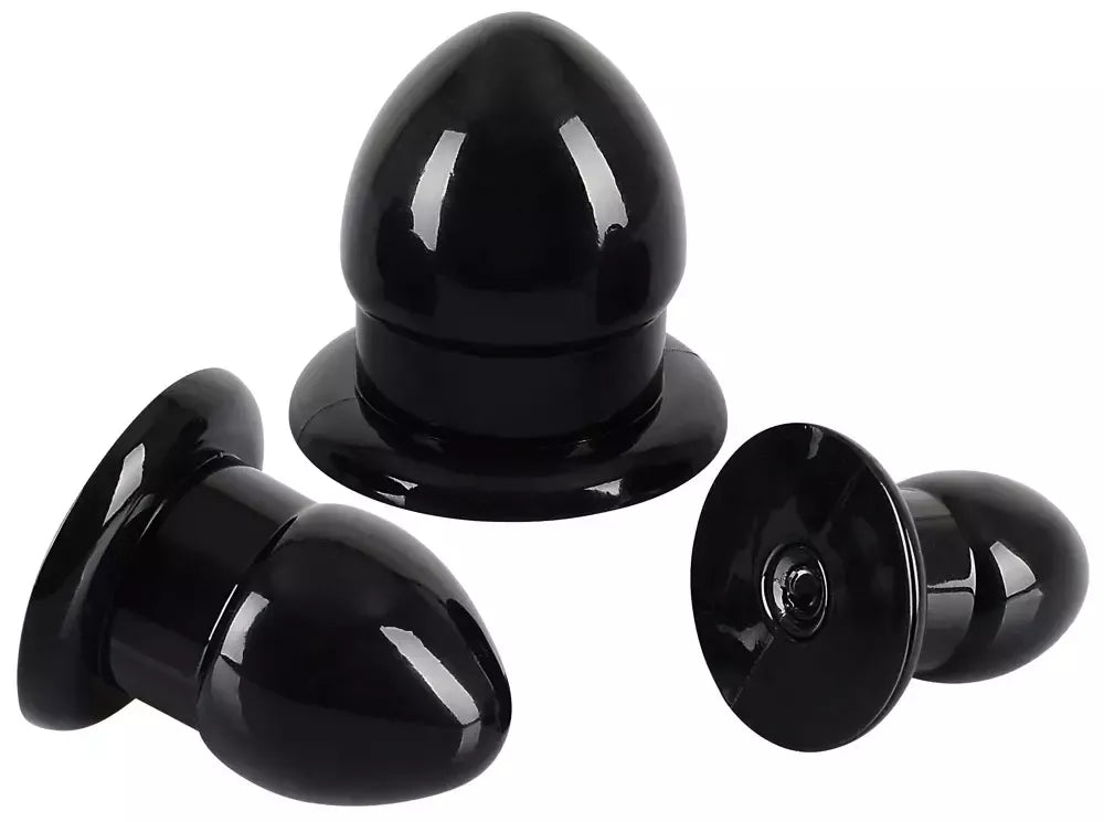 You2Toys analinių kamščių rinkinys „Anal Trainer“, juodas TPR, 3 dydžiai, lengvai įvedamas dizainas