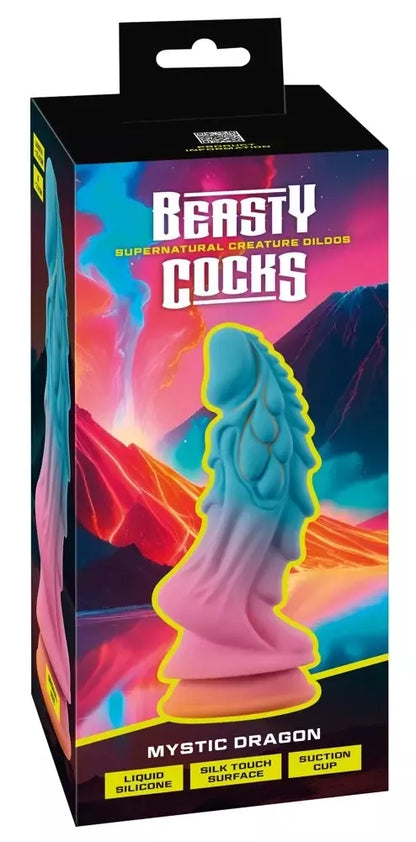 You2Toys Beasty Cocks Mystic Dragon silikoninis fantastinis modelis, šviečiantis tamsoje, 21,5 cm