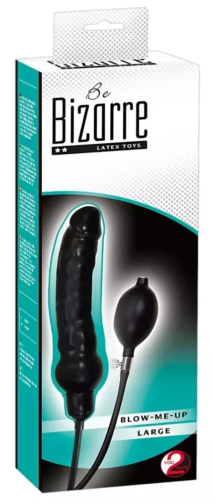 You2Toys Blow Me Up pripučiamas lateksinis modelis, juodas, 25 cm, reguliuojamo dydžio