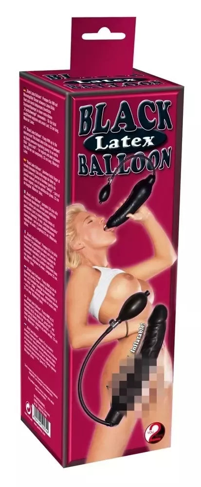 You2Toys Inflatable Latex System Black reguliuojamo dydžio 23cm