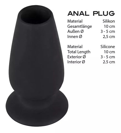 You2Toys Lust Tunnel Plug M silikoninis tuščiaviduris kamštis, juodas, 10 cm