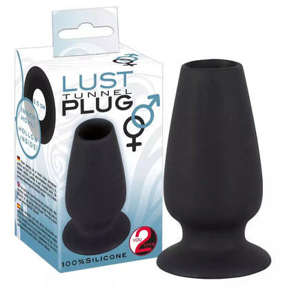 You2Toys Lust Tunnel Plug M silikoninis tuščiaviduris kamštis, juodas, 10 cm