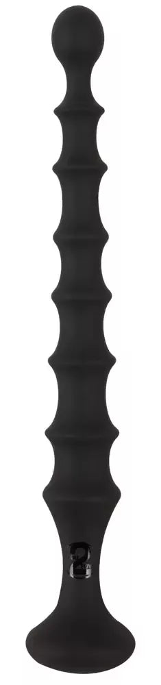 You2Toys Magic Anal Wand No. 2 – lankstus, juodas, silikoninis analinis žaislas su karoliukais