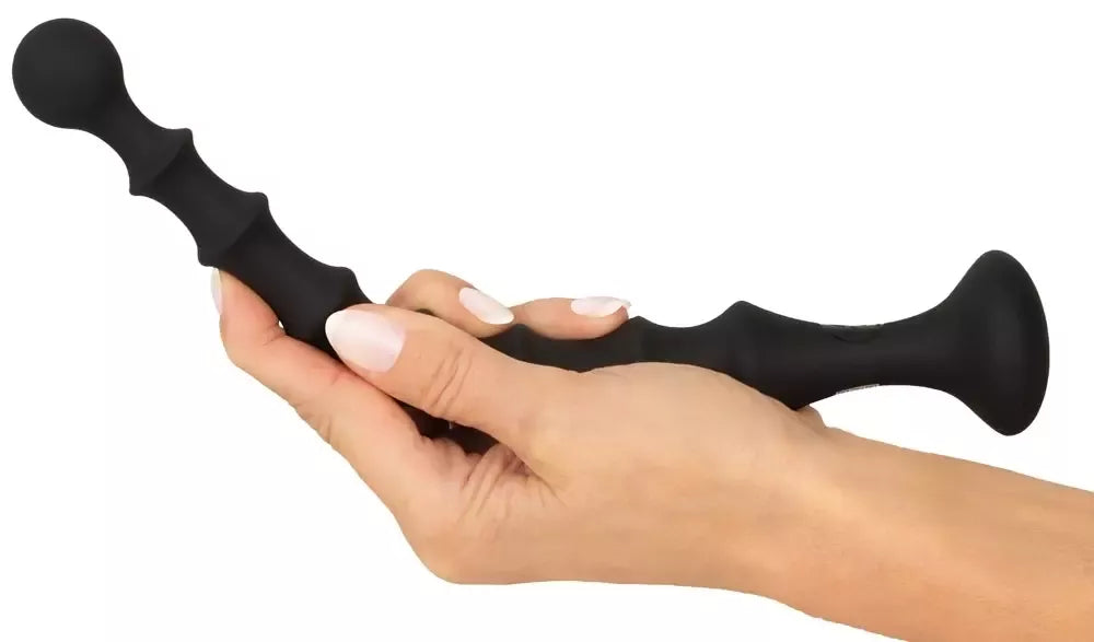 You2Toys Magic Anal Wand No. 2 – lankstus, juodas, silikoninis analinis žaislas su karoliukais
