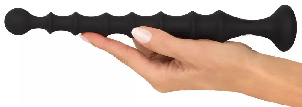 You2Toys Magic Anal Wand No. 2 – lankstus, juodas, silikoninis analinis žaislas su karoliukais
