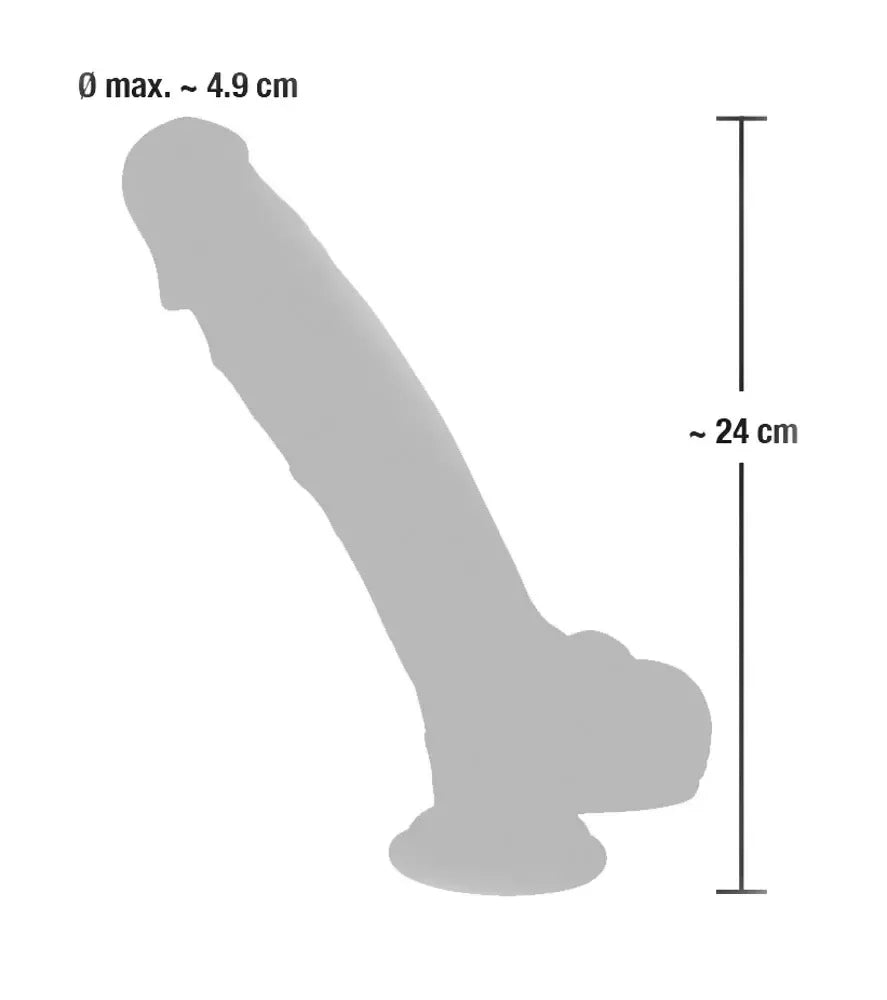 You2Toys Medical Silicone modelis 24 cm su vakuuminiu pagrindu, kūno atspalvis