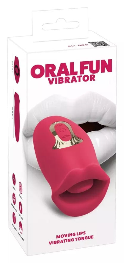 You2Toys Oral Fun Vibrator kilnojamomis lūpomis, silikoninis, rožinis, 13 cm