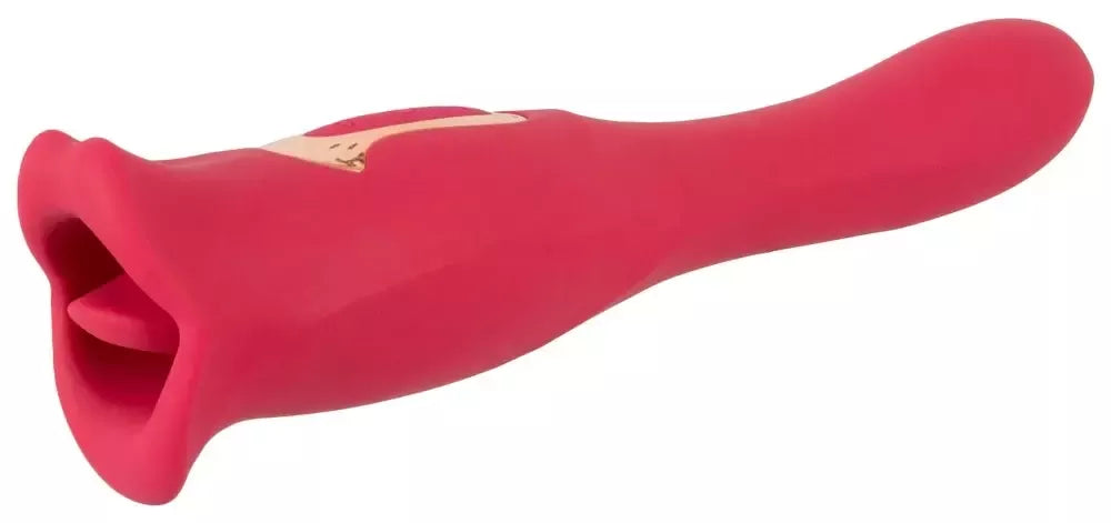 You2Toys Oral Fun Vibrator L dvipusis vibruojantis stimuliatorius su judančiomis lūpomis, rožinis, 22,2 cm