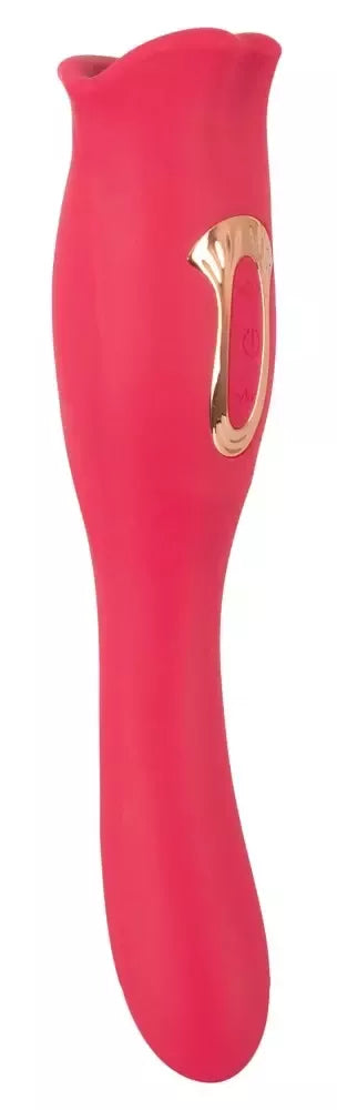 You2Toys Oral Fun Vibrator L dvipusis vibruojantis stimuliatorius su judančiomis lūpomis, rožinis, 22,2 cm
