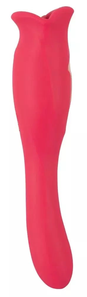 You2Toys Oral Fun Vibrator L dvipusis vibruojantis stimuliatorius su judančiomis lūpomis, rožinis, 22,2 cm