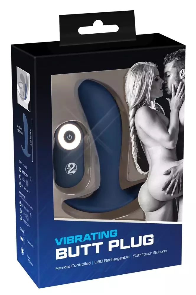 You2Toys Power Plug vibruojantis analinis stimuliatorius su nuotolinio valdymo pulteliu, 12 cm, juodas