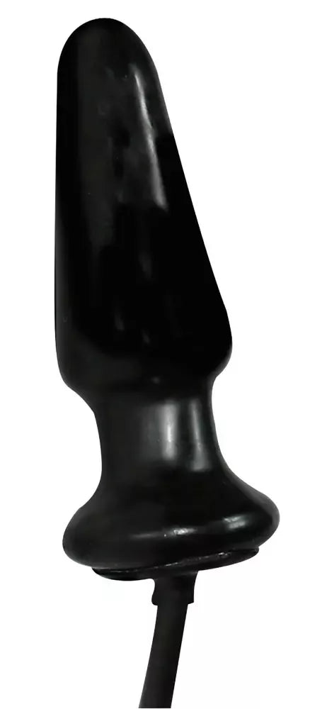 „You2Toys“ pripučiamas latekso kūgio formos kamštis su apsauginiu vožtuvu, juodas, 13 cm