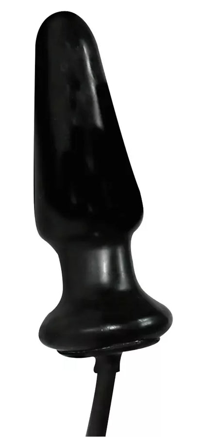 „You2Toys“ pripučiamas latekso kūgio formos kamštis su apsauginiu vožtuvu, juodas, 13 cm