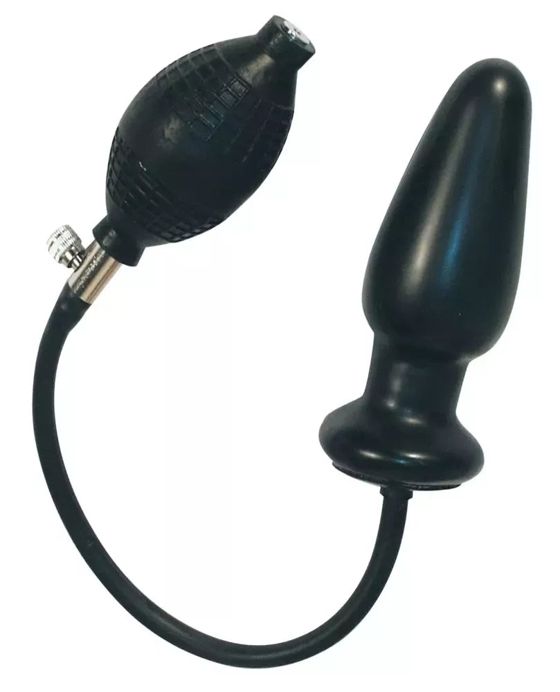 „You2Toys“ pripučiamas latekso kūgio formos kamštis su apsauginiu vožtuvu, juodas, 13 cm