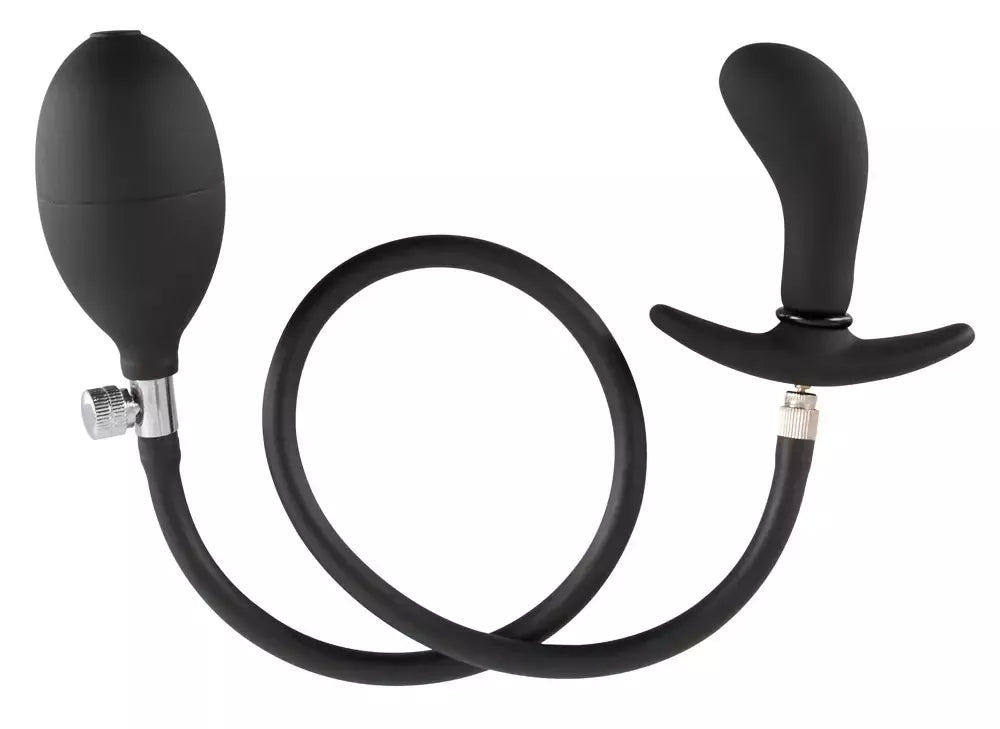 You2Toys pripučiamas silikoninis analinis kaištis, juodas, 8 cm, reguliuojamo dydžio