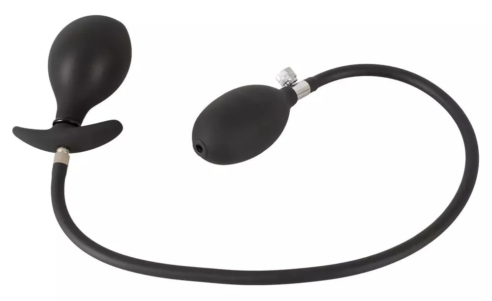 You2Toys pripučiamas silikoninis analinis kaištis, juodas, 8 cm, reguliuojamo dydžio