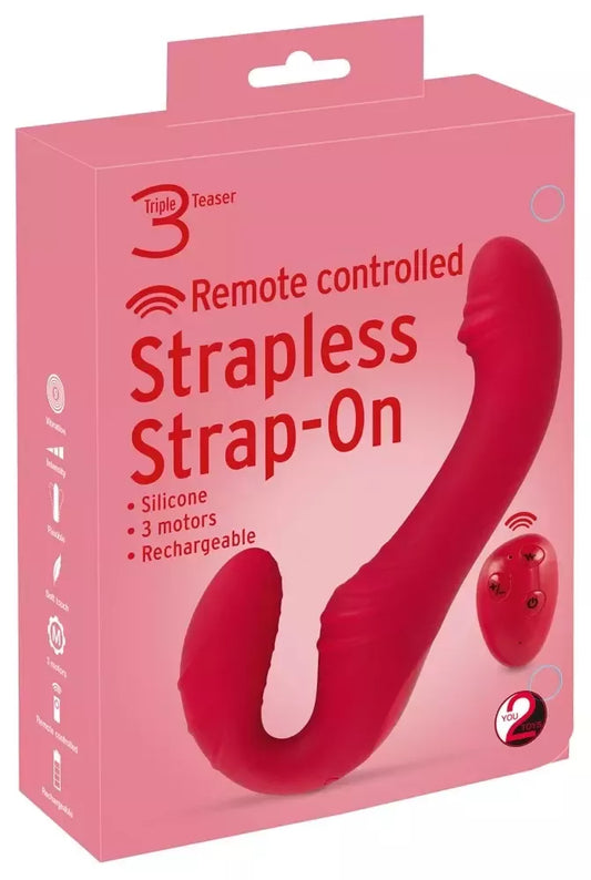 You2Toys RC Strapless vibracinė dviguba sistema, 19,1 cm, silikoninė, violetinė