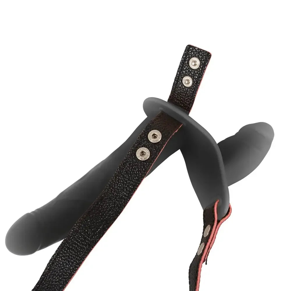 You2Toys RC vibruojantis dvigubas dirbtinis falas su diržu, reguliuojamas, silikoninis, juodas