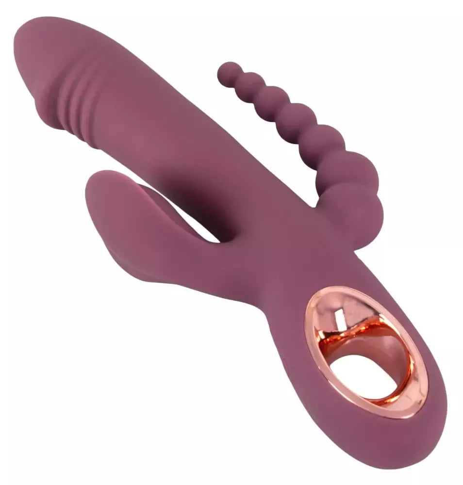 You2Toys Slim Triple Plum 3-in-1 intymi sistema, atspari vandeniui, violetinė