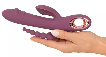 You2Toys Slim Triple Plum 3-in-1 intymi sistema, atspari vandeniui, violetinė