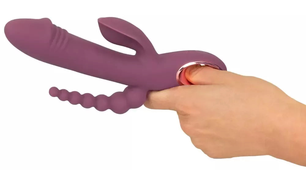 You2Toys Slim Triple Plum 3-in-1 intymi sistema, atspari vandeniui, violetinė