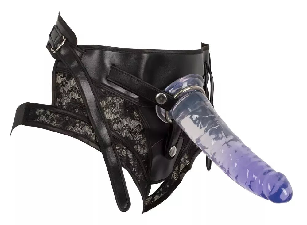 You2Toys Strap-On diržų rinkinys su dviem keičiamomis įvorėmis, juodas
