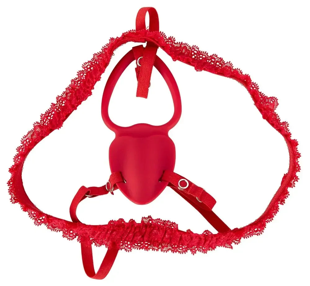 You2Toys Strap-On Lay-On vibruojantis rinkinys su nuotolinio valdymo pulteliu, reguliuojamu diržu, juodas