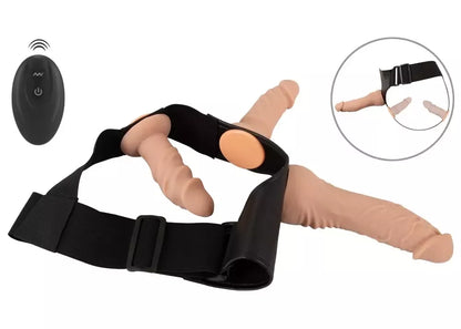 You2Toys Strap-On rinkinys RC Vibe su silikoniniais priedais, juodas