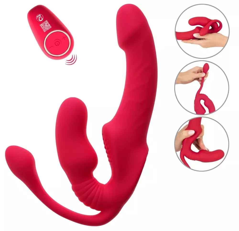 You2Toys Strapless Triple RC silikoninė intymi sistema, 3 varikliukai, nuotolinio valdymo pultelis