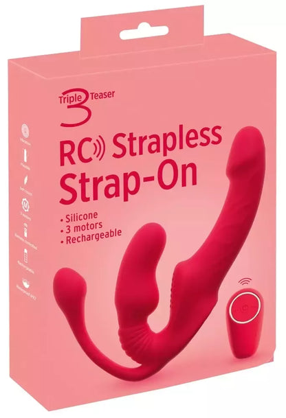 You2Toys Strapless Triple RC silikoninė intymi sistema, 3 varikliukai, nuotolinio valdymo pultelis