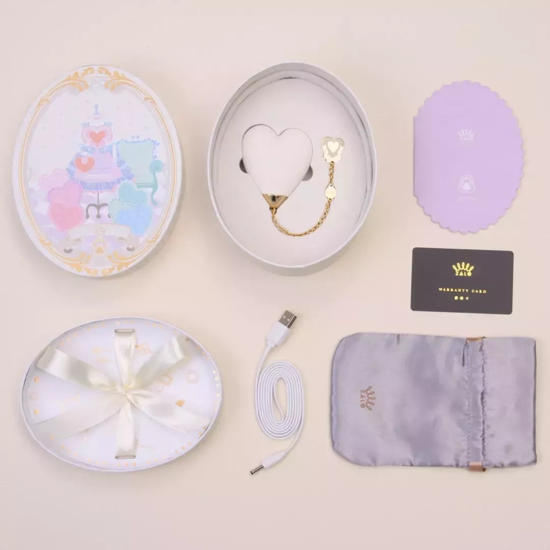 „ZALO Baby Heart Vanilla White“ programėle valdomas masažuoklis, 18K aukso akcentas