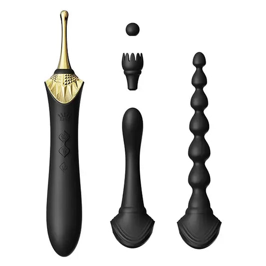 ZALO Bess 2 intymi sistema su šildymo funkcija – Obsidian Black, 4 antgaliai