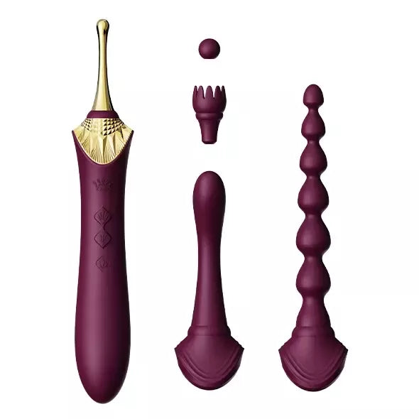ZALO Bess 2 Velvet Purple intymus masažuoklis su priedais ir šildymo funkcija