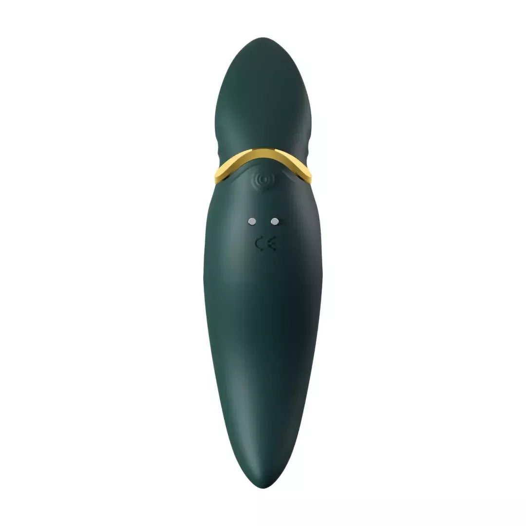 ZALO Hero Jewel Green – PulseWave intymus prietaisas, ergonomiškas, su Swarovski kristalu