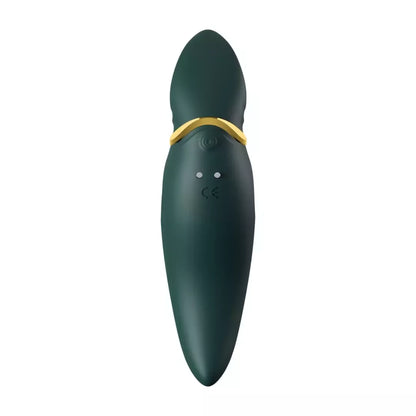 ZALO Hero Jewel Green – PulseWave intymus prietaisas, ergonomiškas, su Swarovski kristalu
