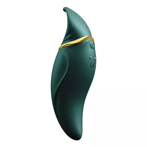 ZALO Hero Jewel Green – PulseWave intymus prietaisas, ergonomiškas, su Swarovski kristalu