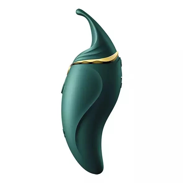 ZALO Hero Jewel Green – PulseWave intymus prietaisas, ergonomiškas, su Swarovski kristalu