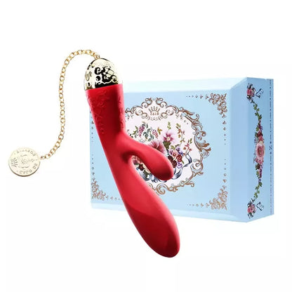ZALO Rosalie Intimate Wellness Device ryškiai raudonas „Bluetooth“ 24K aukso 200 mm